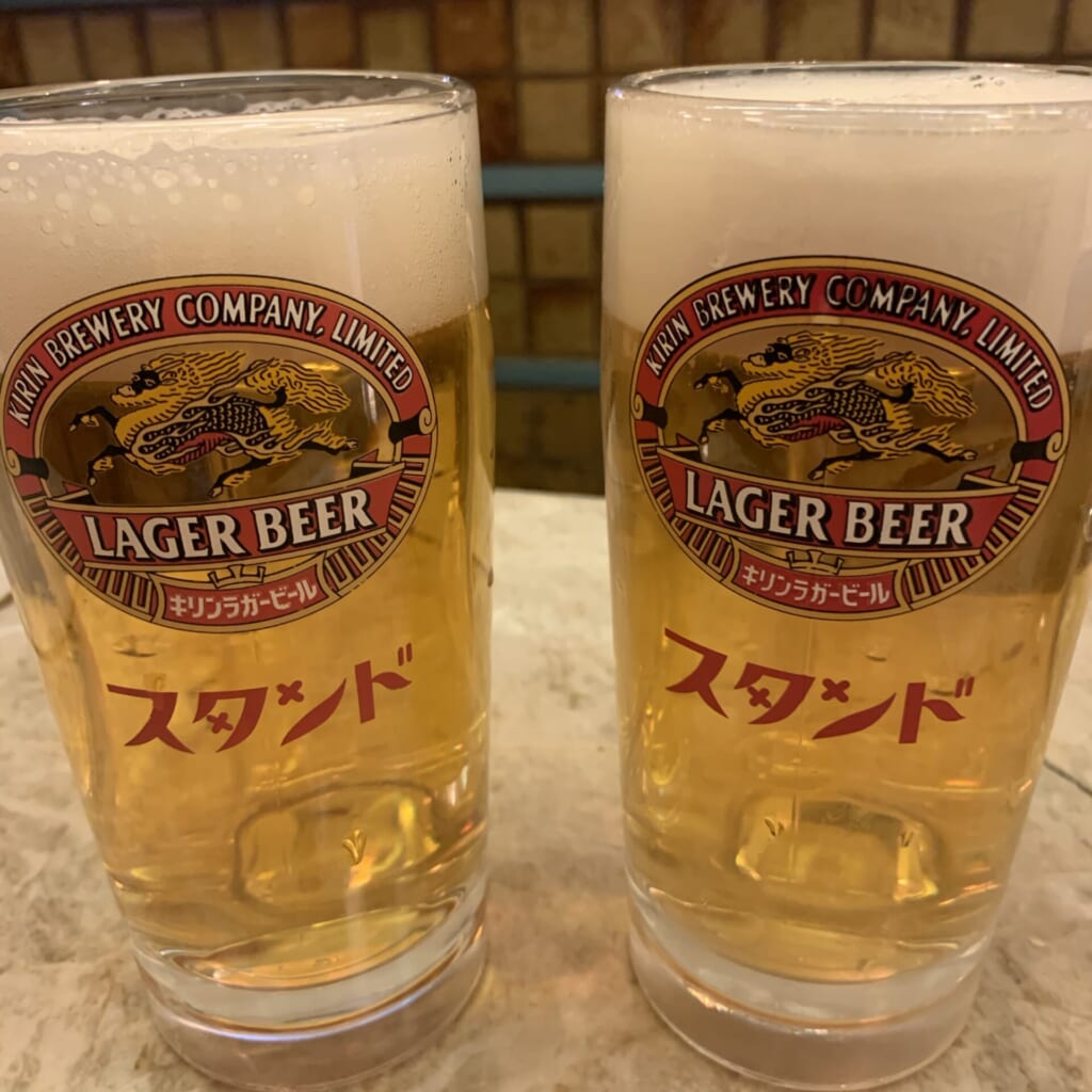 スタンドのビール
